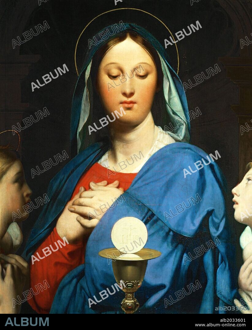 Jean Auguste Dominique Ingres / 'The Virgin Mary Prays to the Host', 1866, Oil on canvas, 78 x 67 cm.