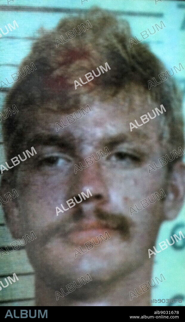 Mug shot of Jeffrey Dahmer. Jeffrey Lionel Dahmer (1960-1994) an American serial killer and sex offender who was convicted of the rape, murder and dismemberment of 17 men and boys from 1978-1991.