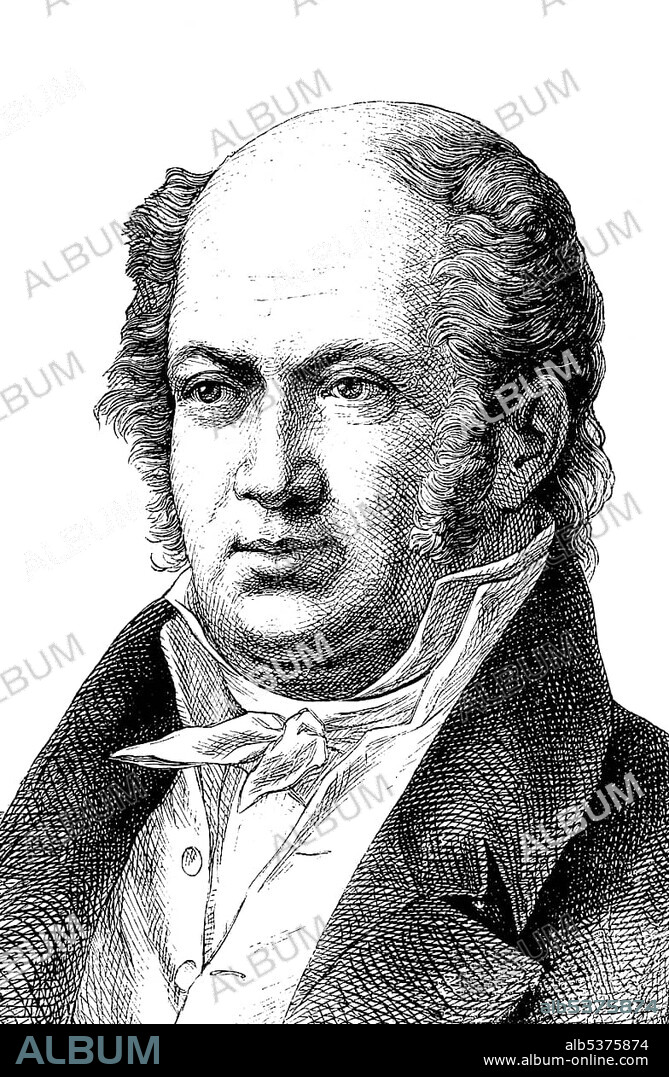 Étienne Geoffroy Saint - Hilaire, 1772 - 1844, a French zoologist, wood engraving, 1880