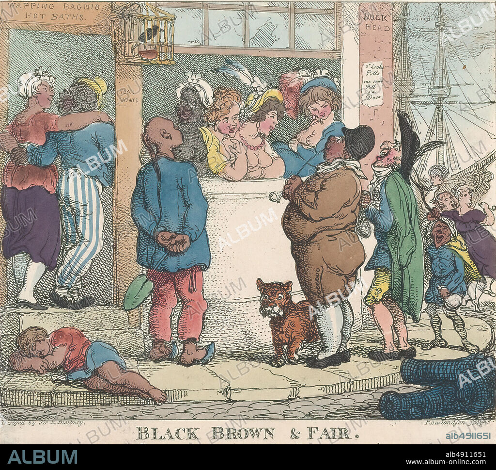 Thomas Rowlandson, Black, Brown and Fair, After (?) Henry William Bunbury (British, Mildenhall, Suffolk 17501811 Keswick, Cumberland), Attributed on print to (?) Sir Henry Edward Bunbury (British, 17781860), 1807, Hand-colored etching, Sheet: 7 3/16 × 8 1/8 in. (18.3 × 20.6 cm), Prints.