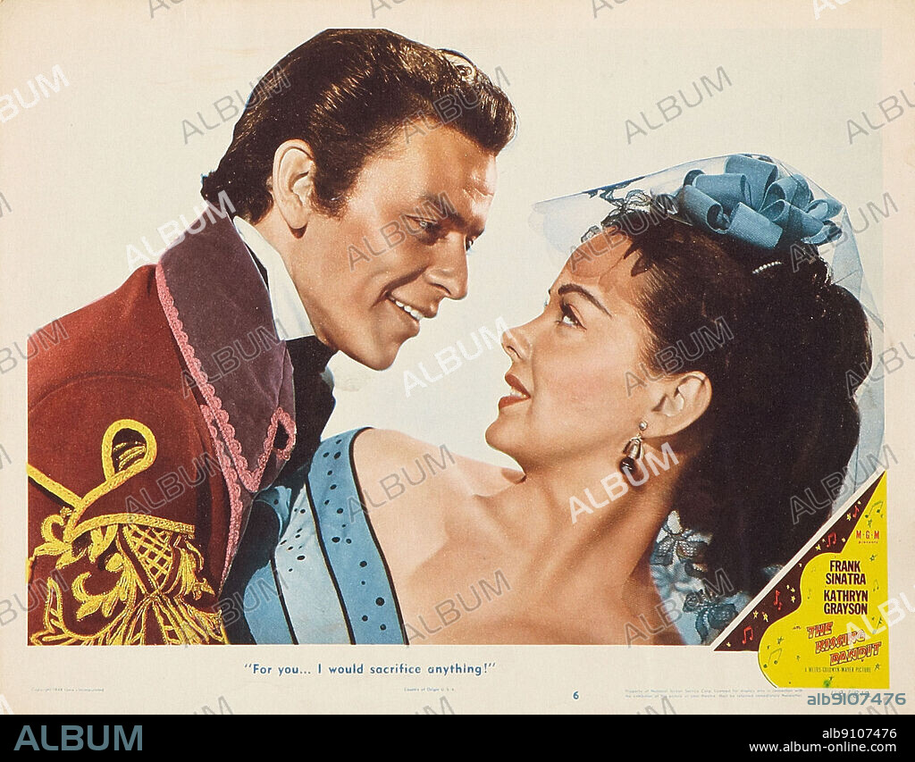 FRANK SINATRA and KATHRYN GRAYSON in THE KISSING BANDIT, 1948, directed by LASZLO BENEDEK. Copyright M.G.M.