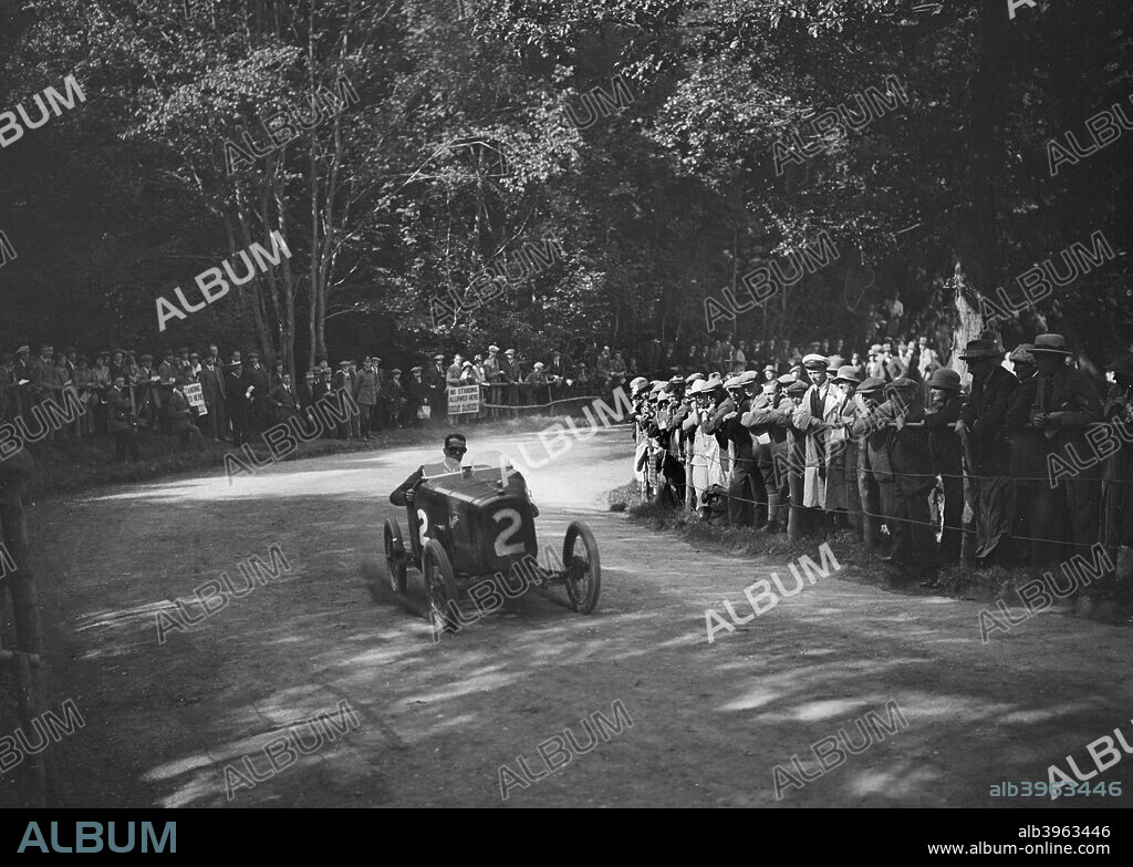 Austin 747 cc.  Event Entry No: 2. Driver: Waite, A. Finished: 1st. in Class 1. The works racing car. Place: M.A.C Shelsley Walsh Hillclimb. Date: 8.9.23.