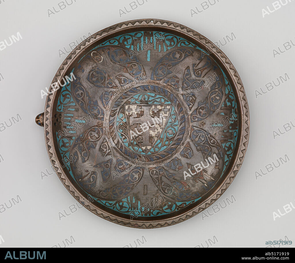 Gemellion (Hand Basin) with the Arms of the Latin Kingdom of Jerusalem, French, ca. 1250-75.