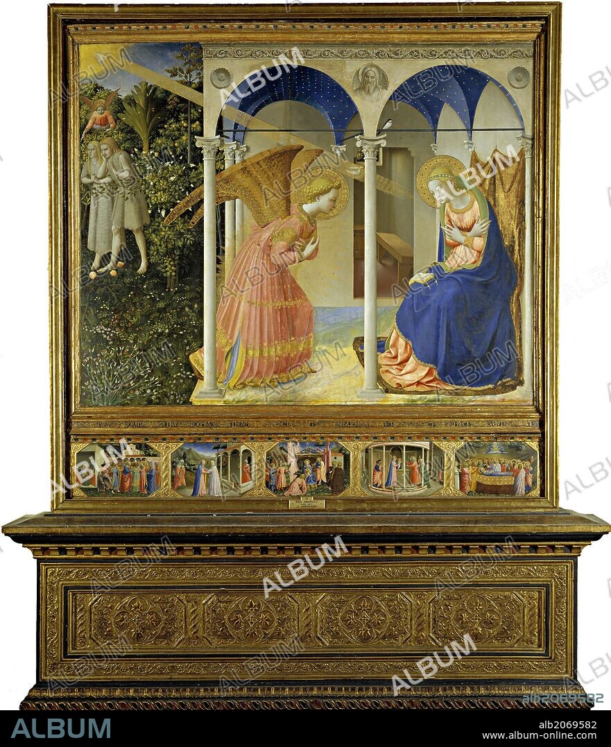 Fra Angelico / 'The Annunciation', ca.  1426, Italian School, Tempera on panel, 194 cm x 194 cm, P00015.