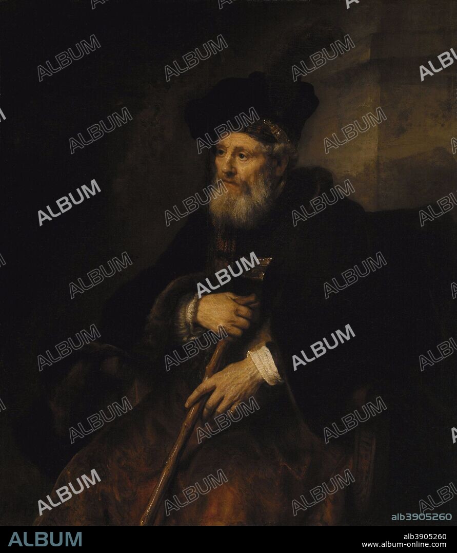 REMBRANDT. Portrait of an old man. Date/Period: 1645. Painting. Oil on canvas. Height: 128 cm (50.3 in); Width: 112 cm (44 in).