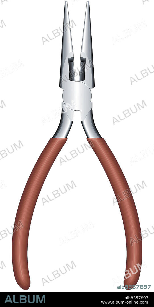Pliers with long narrow jaws for doing delicate work or accessing hard-to-  reach parts. - Album alb8357897