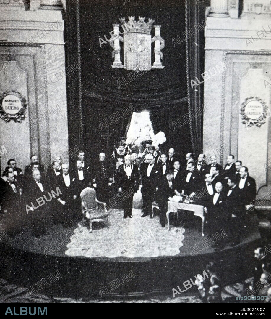 Manuel Azana (1880 - 1940); Spanish politician elected as president of Spain 10th May 1936. He served as Prime Minister of the Second Spanish Republic (1931-1933 and 1936) and was the last President of the Republic (1936-1939). When the Cortes met in April, it removed President Alcala-Zamora from office. On 10 May 1936, Azana was elected President of the Republic.