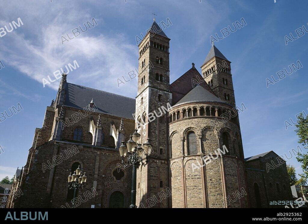 Germany. Rhineland-Palatinate. Koblenz. Basilica of Saint Castor. In this church Carolingian heirs discussed what was to become the Treaty of Verdun (843) and division of Charlemagne's empire. Original construction, 817-836. Current building, Romanesque style with later restorations, 1160-1208. Southern side with apse.