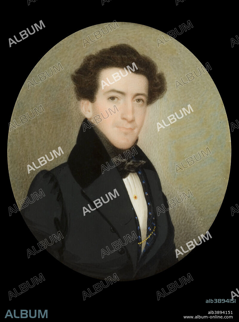 CHARLES FRASER. John McPherson Pringle. Date/Period: 1834. Miniature. Watercolor on ivory watercolor on ivory. Height: 98.29 mm (3.87 in); Width: 79.24 mm (3.12 in).