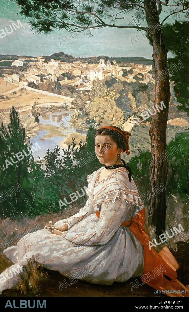 FRÉDÉRIC BAZILLE. Vue de village, 1868 Canvas, 130 x 89 cm.