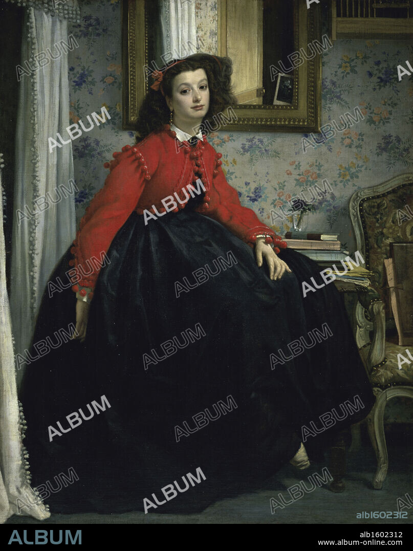 JAMES TISSOT. Young Woman in a Short Red Jacket   James J. Tissot (1836-1902/French)   Musee d'Orsay, Paris.