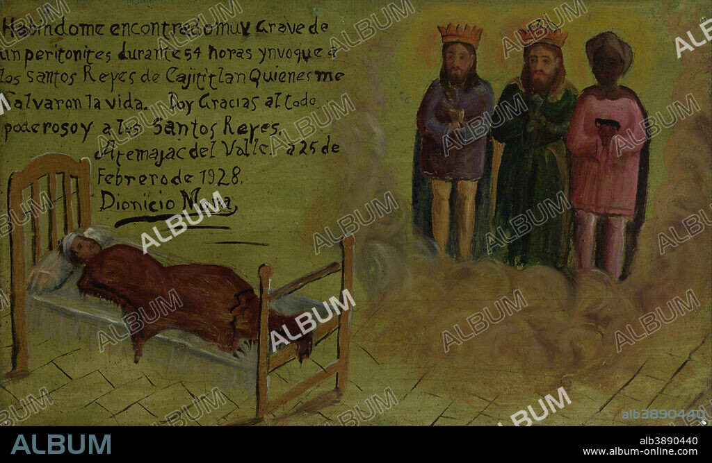 UNKNOWN. Votive offering dedicated to the Three Wisdom Kings. Date/Period: 1928. Painting.