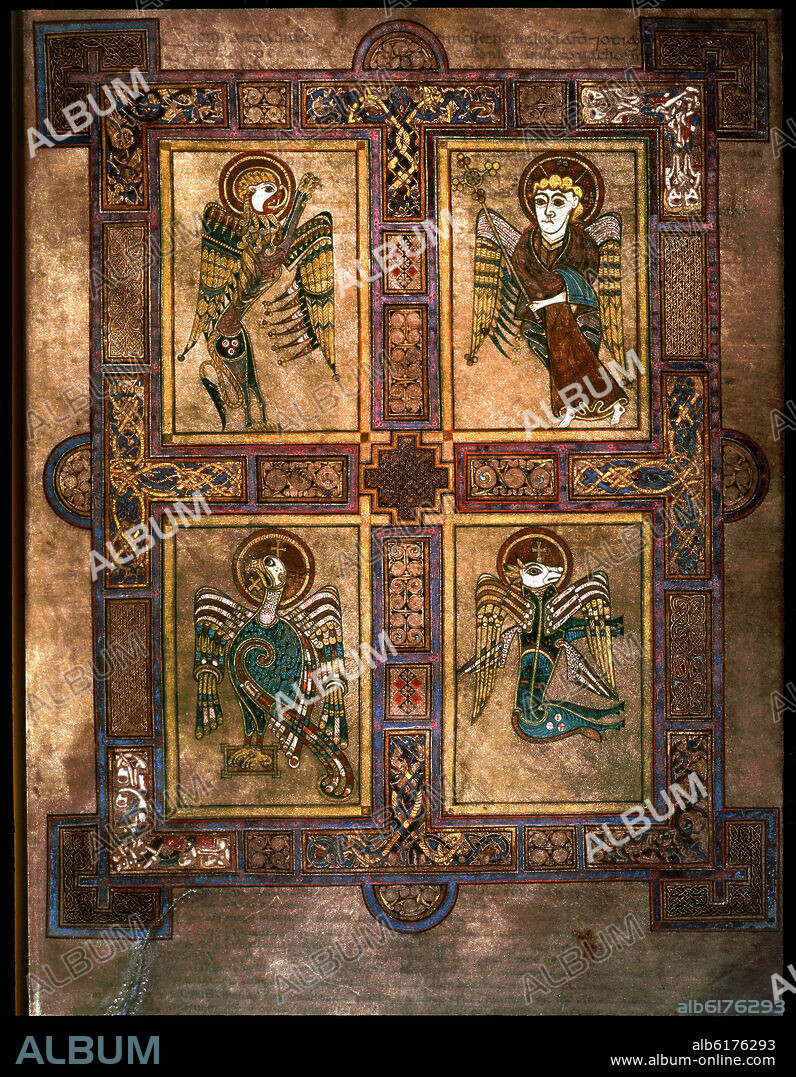 LIBRO DE KELLS S VIII - EVANGELIARIO -TETRAMORFOS - MS 58  FOL 27 V.