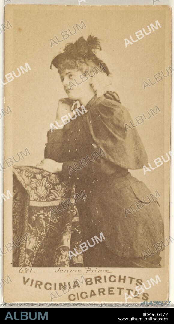 Issued by Allen & Ginter, Card 681, Jennie Prince, from the Actors and Actresses series (N45, Type 1) for Virginia Brights Cigarettes, ca. 1888, Albumen photograph, Sheet: 2 3/4 x 1 3/8 in. (7 x 3.5 cm).