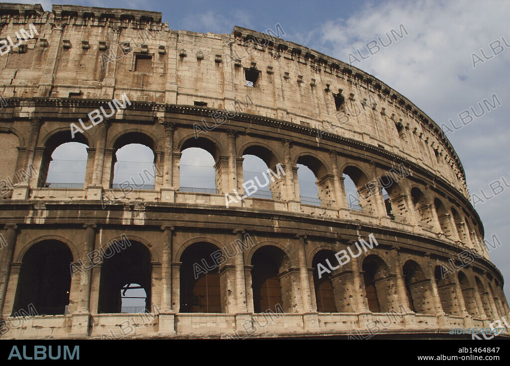 Roman Art. The Colosseum  or Flavian Amphitheatre. Outside view. Rome. Italy.