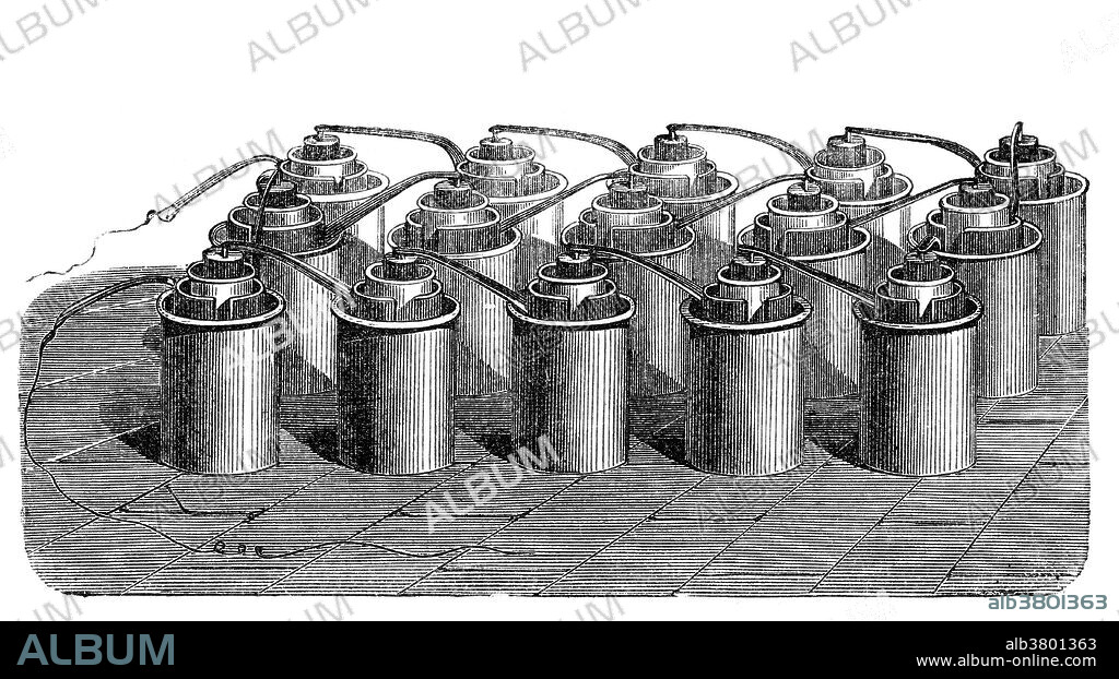 The Bunsen cell battery is a zinc-carbon primary cell composed of a zinc anode in dilute sulfuric acid separated by a porous pot from a carbon cathode in nitric or chromic acid. The cell is named after its inventor, German chemist Robert Wilhelm Bunsen, who improved upon the Grove cell by replacing Grove's expensive platinum cathode with carbon in the form of pulverized coal and coke. Like Grove's battery, Bunsen's emitted noxious fumes of nitrogen dioxide. Bunsen used this cell to extract metals. Henri Moissan used a stack of 90 cells for the electrolysis of hydrogen fluoride to obtain fluorine for the first time.