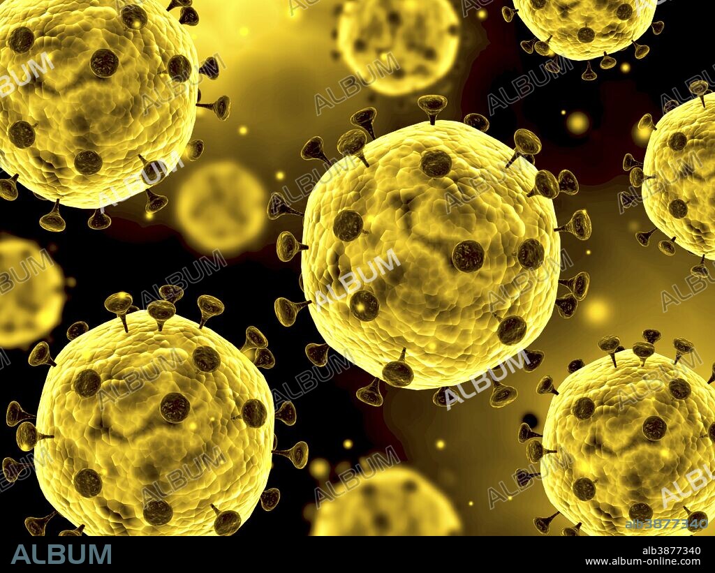 Microscopic view of coronavirus.