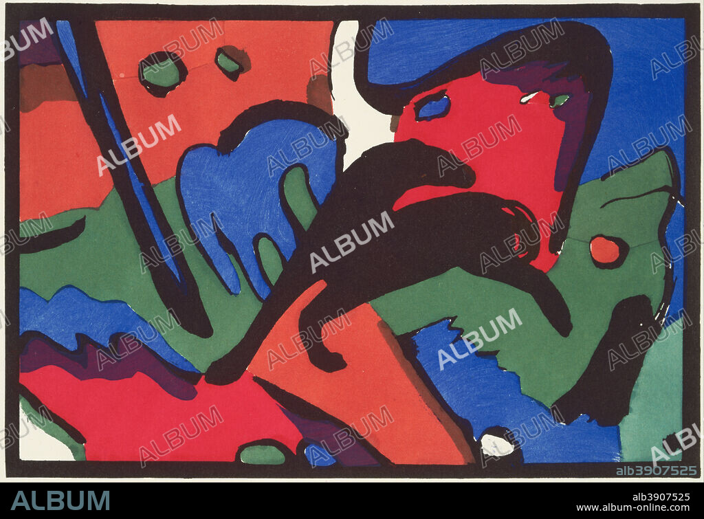 WASSILY KANDINSKY. Der Blaue Reiter (The Blue Rider). Date/Period: 1912. Illustrated Books. Illustrated book with two color woodcuts, hand-colored linecut, and photo-offset reproductions. Height: 295 mm (11.61 in); Width: 223 mm (8.77 in).