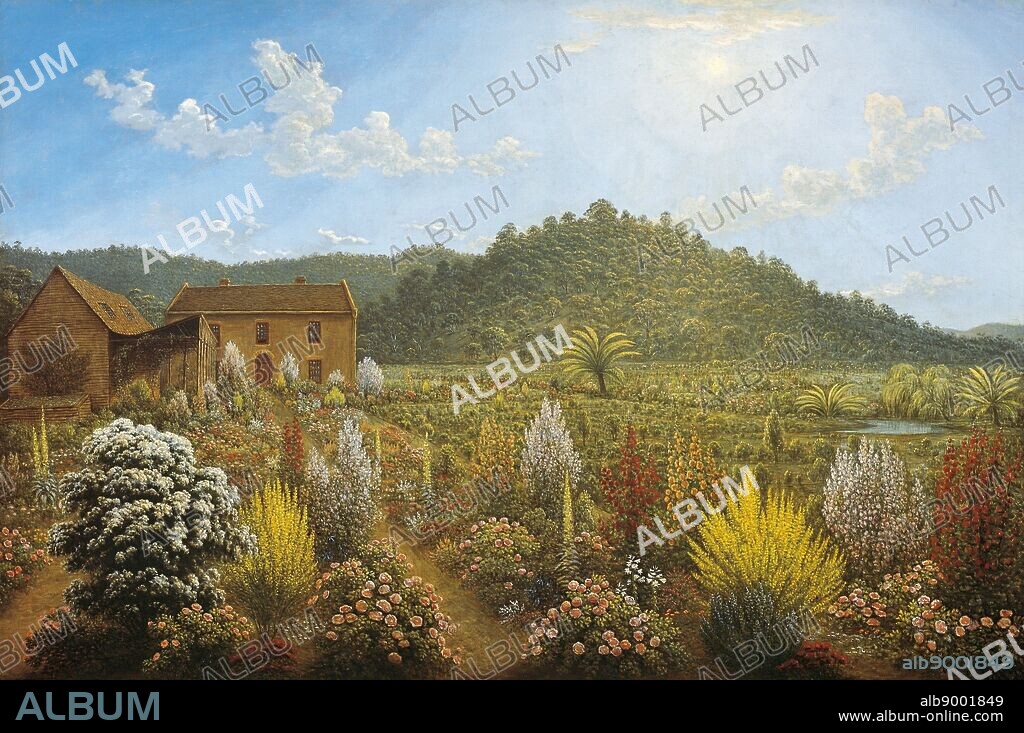 John Glover/ Vista de la casa y el jardín del artista, en Mills Plain, Van Diemen?s Land. (1835). Óleo sobre lienzo. AGSA, Art Gallery of South Australia, Adelaida, Australia.