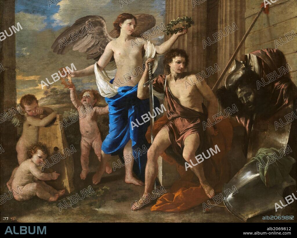 Nicolas Poussin / 'The Triumph of David', ca.  1630, French School, Oil on canvas, 100 cm x 130 cm, P02311.
