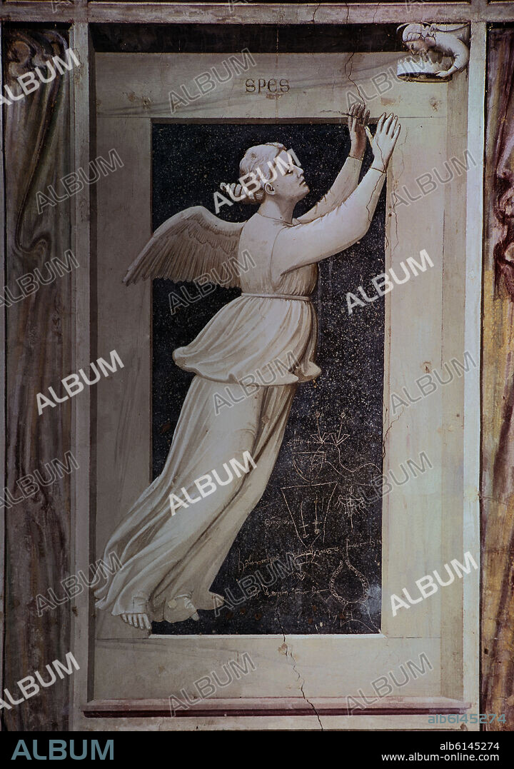 GIOTTO DE BONDONE (1266-1337). LAS SIETE VIRTUDES  'LA ESPERANZA' - 1302-1305 - FRESCO - TRECENTO ITALIANO - ESCUELA FLORENTINA.