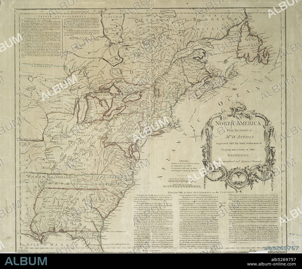 North America from the French of Mr. D'Anville, cartographic, Maps, 1755, Anville, Jean Baptiste Bourguignon d, 1697-1782, 1697-1782, Douglass, William, ca. 1700-1752.
