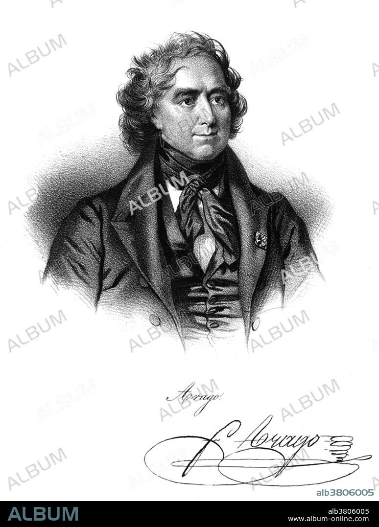 Francois Jean Dominique Arago (February 26, 1786 - October 2, 1853), was a French mathematician, physicist, astronomer and politician. He was elected a member of the French Academy of Sciences, at the age of 23. The invention of the polariscope and discovery of Rotary polarization are due to Arago. His earliest physical researches were on the pressure of steam at different temperatures, and the velocity of sound. He discovered rotatory magnetism, called Arago's rotations, and the fact that most bodies could be magnetized. His fame as an experimenter and discoverer rests mainly on his contributions to magnetism and to optics. He showed that a magnetic needle, made to oscillate over nonferrous surfaces falls more rapidly in the extent of its oscillations according as it is more or less approached to the surface. In 1852, suffering first from diabetes, Bright's disease, complicated by dropsy, he resigned his post as astronomer rather than take the oath of allegiance to Napoleon III. He died in 1853 at the age of 67.