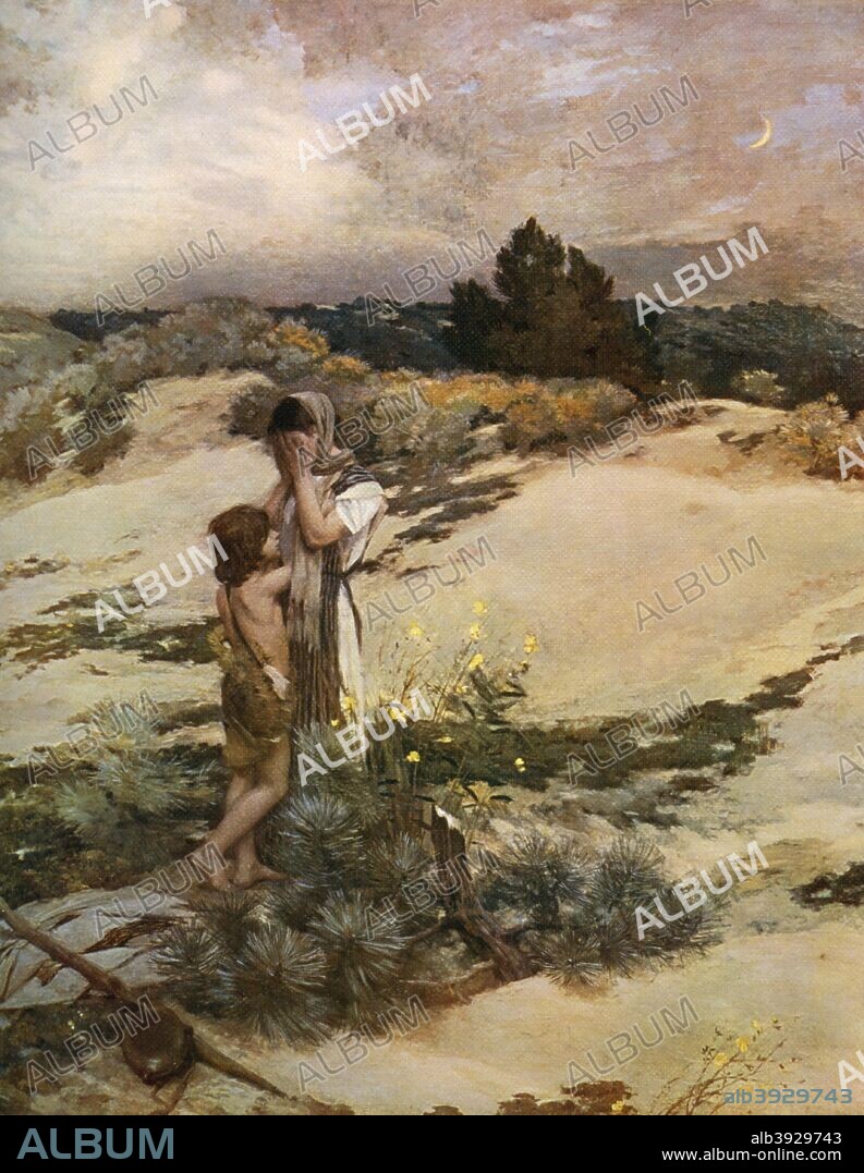 'Hagar and Ishmael', 1880, (1912). A colour print from Famous Paintings, with an introduction by Gilbert Chesterton, Cassell and Company, (London, New York, Toronto, 1912).