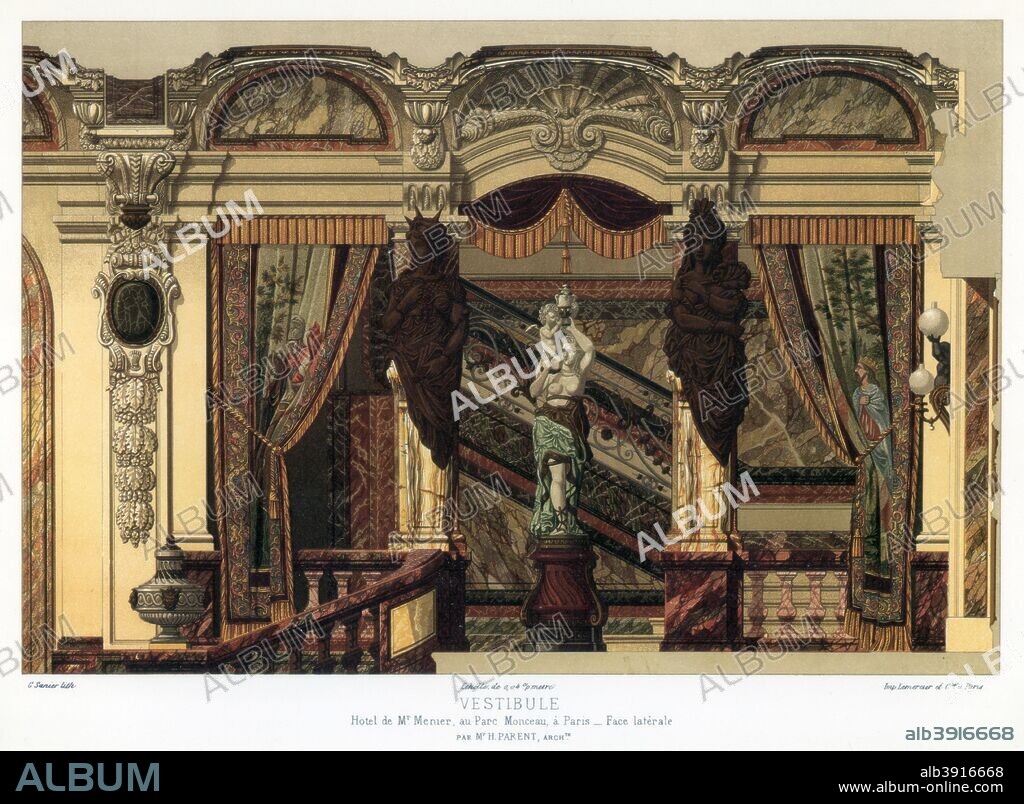 The vestibule of the Hotel de Mt Menier, Paris, France, 20th century.