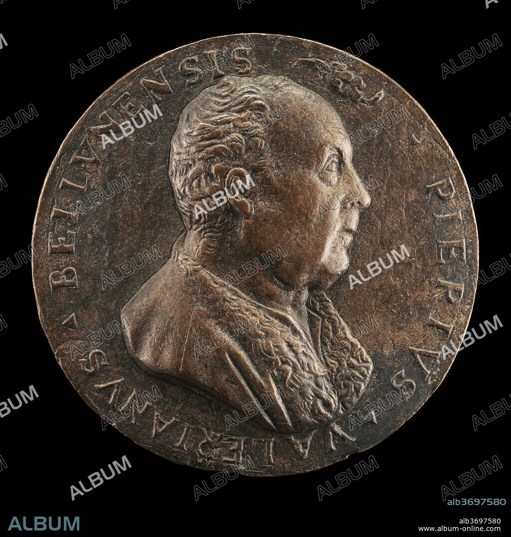 ITALIAN 16TH CENTURY. Pierio Valeriano Bolzanio, 1477-1558, Philologist and Tutor. Dated: c. 1545/1550. Dimensions: overall (diameter): 6.1 cm (2 3/8 in.)  gross weight: 88.44 gr  axis: 6:00. Medium: bronze.