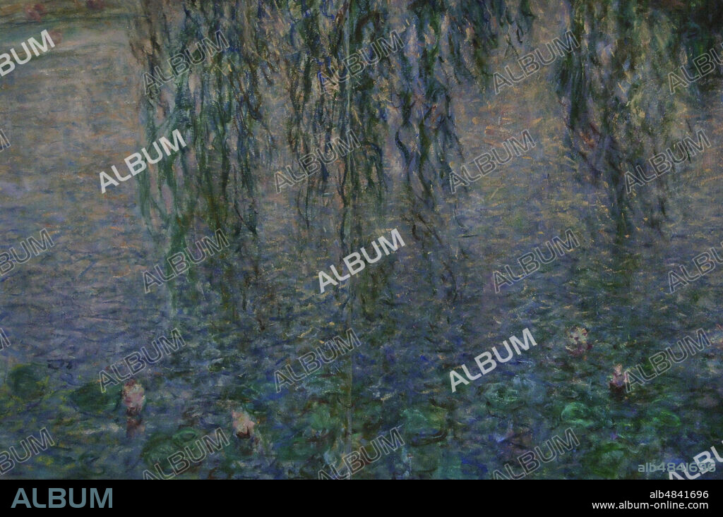 Claude Monet (1840-1926). Pintor impresionista francés. Serie Nenúfares. Mañana clara con sauces, hacia 1915-1926. Óleo sobre lienzo. Detalle. Museo de la Orangerie. París. Francia.