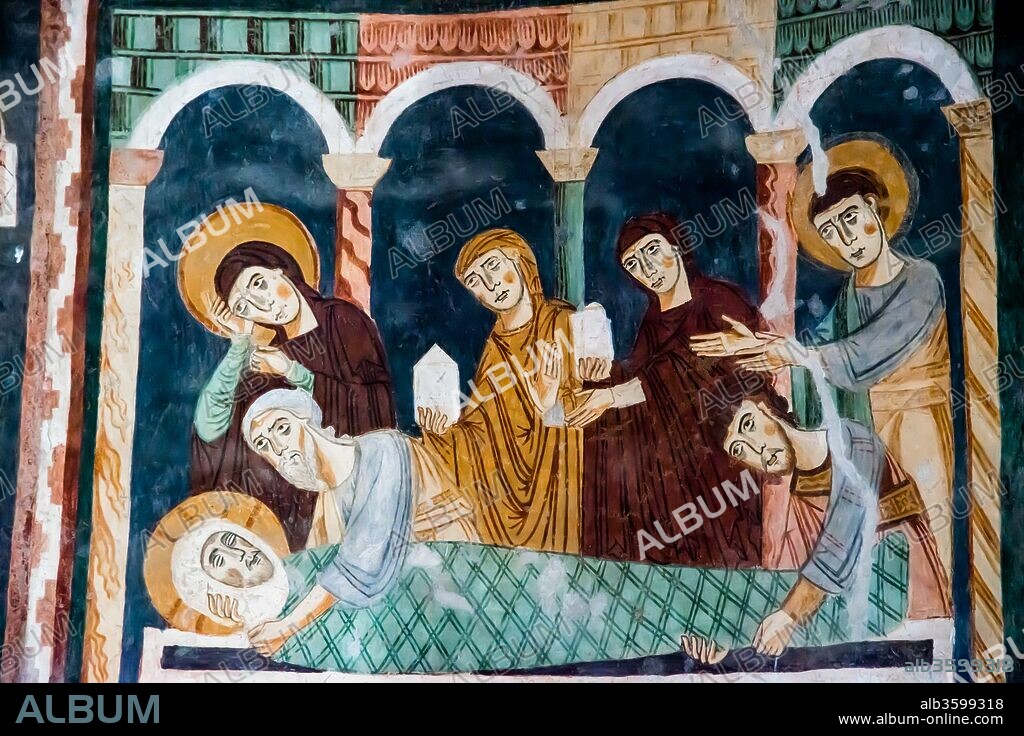 Pinturas murales del ábside de la Basílica de la Santísima Trinidad de Saccargia, Siglo XII, Codrongianos, Cerdeña, Italia.