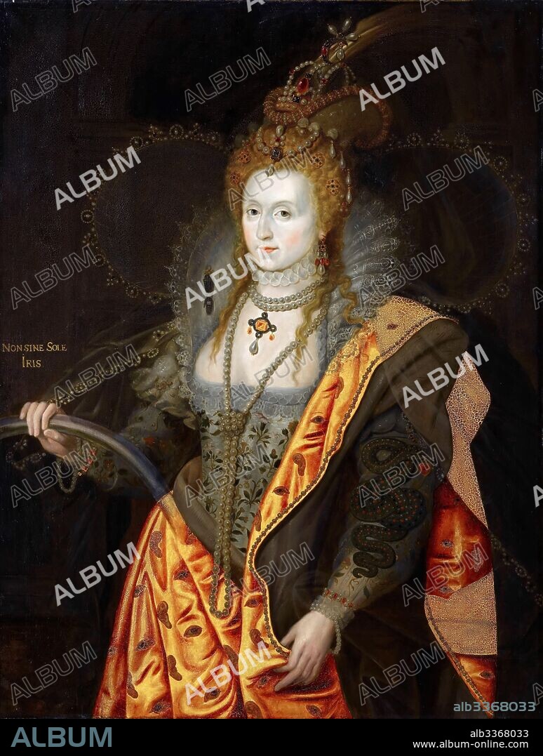 GEORGE PETER ALEXANDER HEALY. Portrait of Elizabeth I of England (1533-1603), in ballet costume as Iris (Rainbow Portrait).