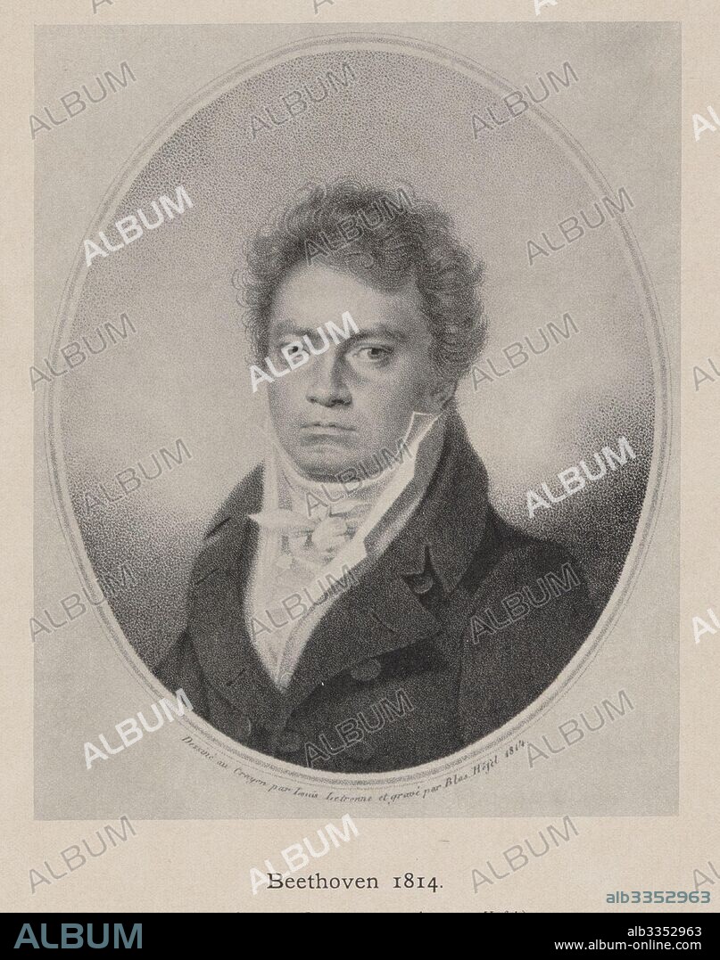 BLASIUS HÖFEL. Portrait of Ludwig van Beethoven (1770-1827).
