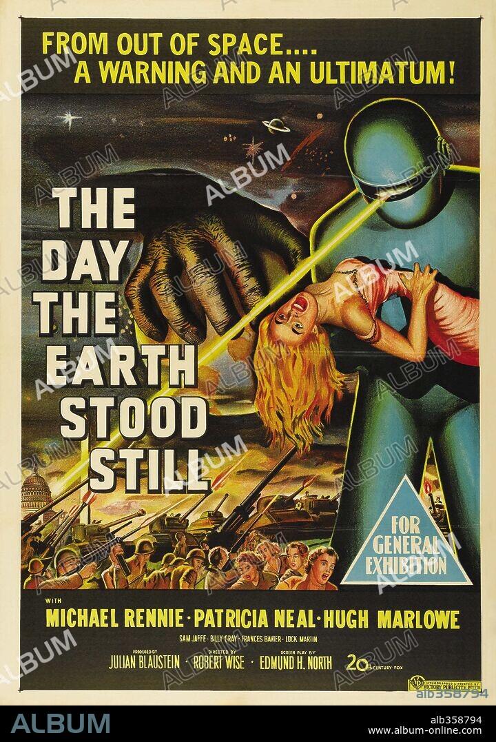 Poster of THE DAY THE EARTH STOOD STILL, 1951, directed by ROBERT WISE. Copyright 20TH CENTURY FOX.