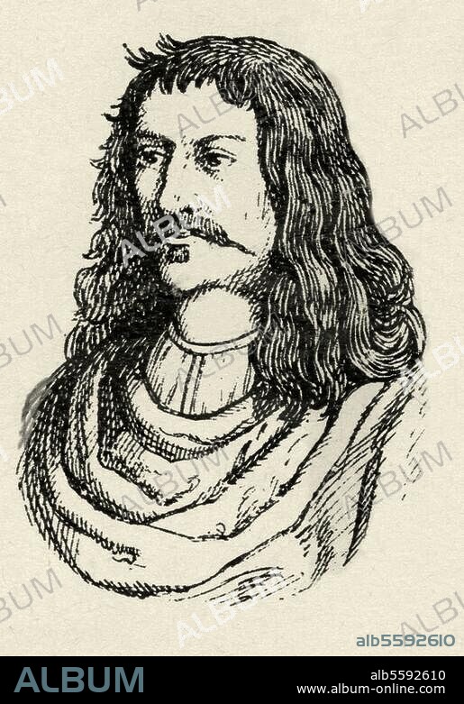 ANONYM. Grimmelshausen, Hans Jakob Christoph von Erzähler Gelnhausen wahrscheinlich 17.3.1621 - Renchen in Baden 17.8.1676. Porträt. Nach dem Porträt "Der Alte Simplicissimus" im Titelkupfer zu Grimmelshausen, Ewigwährender Kalender, Nürnberg 1670.