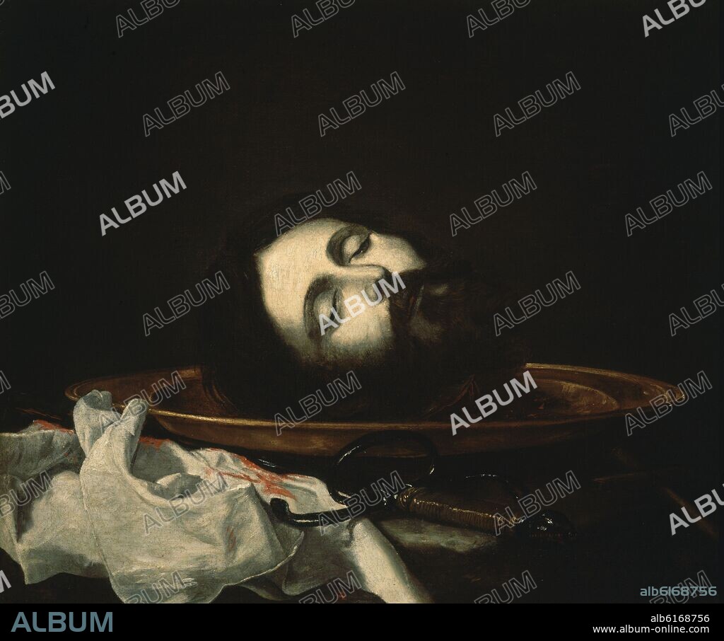 JOSÉ DE RIBERA. CABEZA DE SAN JUAN BAUTISTA - 1644 - O/L - 62x73 - BARROCO ESPAÑOL - Nº INV 630.