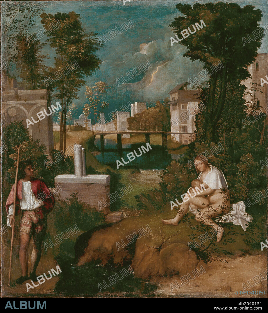 GIORGIO BARBARELLI DA CASTELFRANCO. Giorgione / 'La tempestad', hacia 1518, Óleo sobre lienzo, 82 x 73 cm.