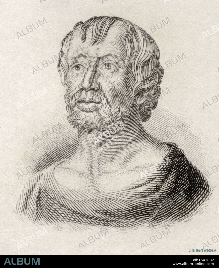 Lucius Annaeus Seneca aka Seneca or Seneca the Younger, born circa. 4 BC died AD 65. Roman Stoic philosopher, statesman, dramatist. From the book Crabbes Historical Dictionary published 1825.