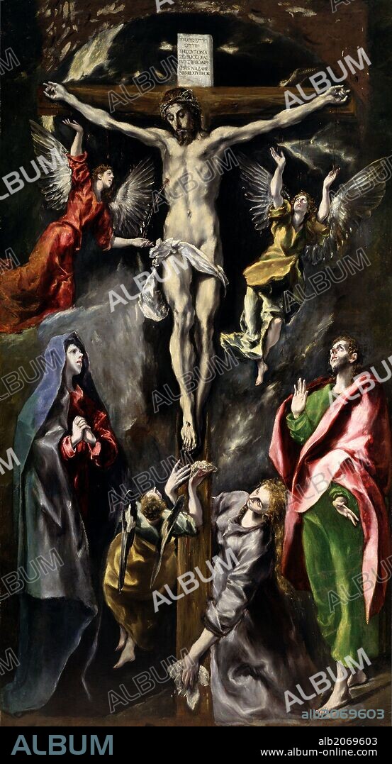 El Greco / 'The Crucifixion', 1597-1600, Spanish School, Oil on canvas, 312 cm x 169 cm, P00823.