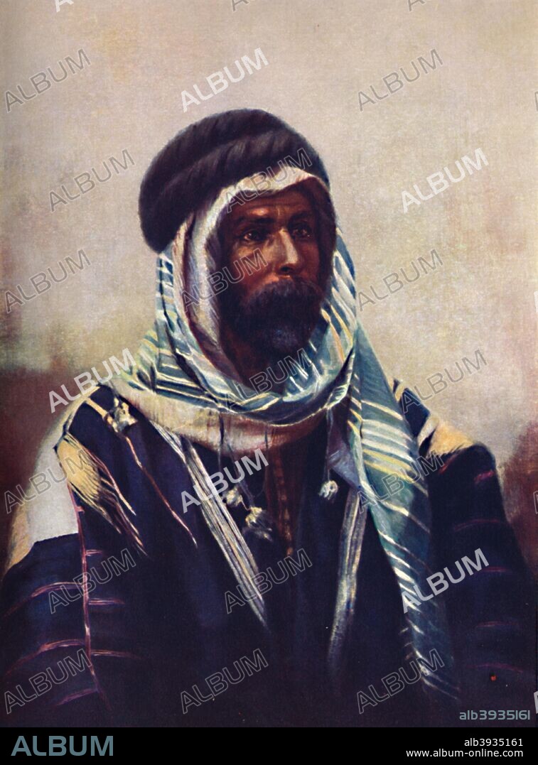 A Bedouin sheikh wearing burnouse, 1902. From The Living Races of Mankind, Vol. I. [Hutchinson & Co, London, 1902].