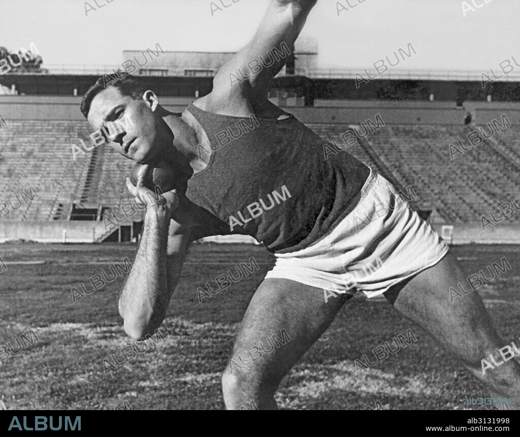United States:  c.  1955 Shot put champion Parry O'Brien.