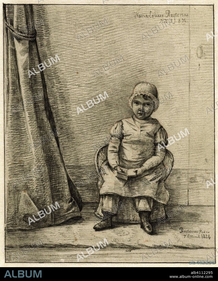 Portrait of Maria Louisa Praetorius as a child. Draughtsman: Pieter Ernst Hendrik Praetorius. Dating: 7-Dec-1824. Measurements: h 204 mm × w 166 mm.