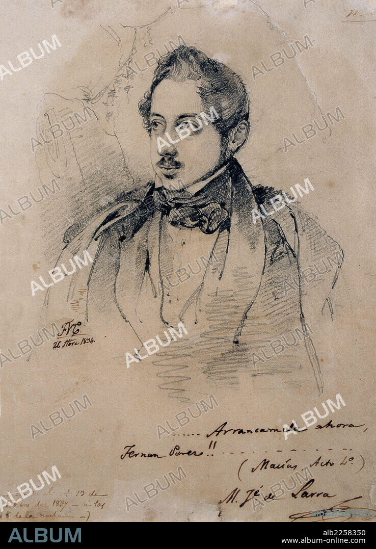 LARRA, MARIANO JOSE. ESCRITOR ESPAÑOL. MADRID 1809-1837. DIBUJO DE FEDERICO DE MADRAZO EN EL AÑO 1834. MUSEO DEL PRADO. MADRID.
