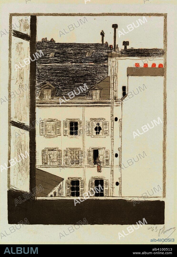 PIERRE BONNARD. House in the Courtyard (Maison dans la cour). Dimensions: 53.3 cm x 40.5 cm, 34.5 cm x 26 cm.