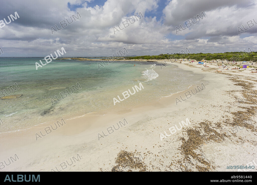 playa nudista Es Peregons Grans, Colònia de Sant Jordi, término municipal de Las Salinas, Mallorca, balearic islands, spain, europe.