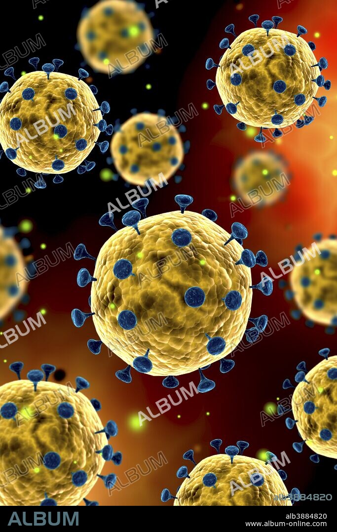 Microscopic view of coronavirus.