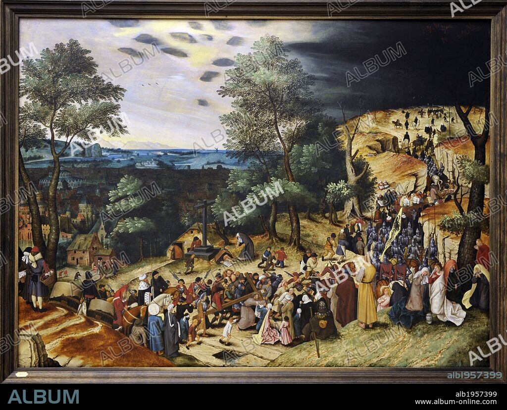 ARTE RENACIMIENTO. FLANDES. PIETER BRUEGHEL "EL JOVEN" (1564-1638). Pintor flamenco. "CAMINO DEL CALVARIO". Museo Nacional de Arte de Copenhague o Statens Museum for Kunst. Dinamarca. Europa.
