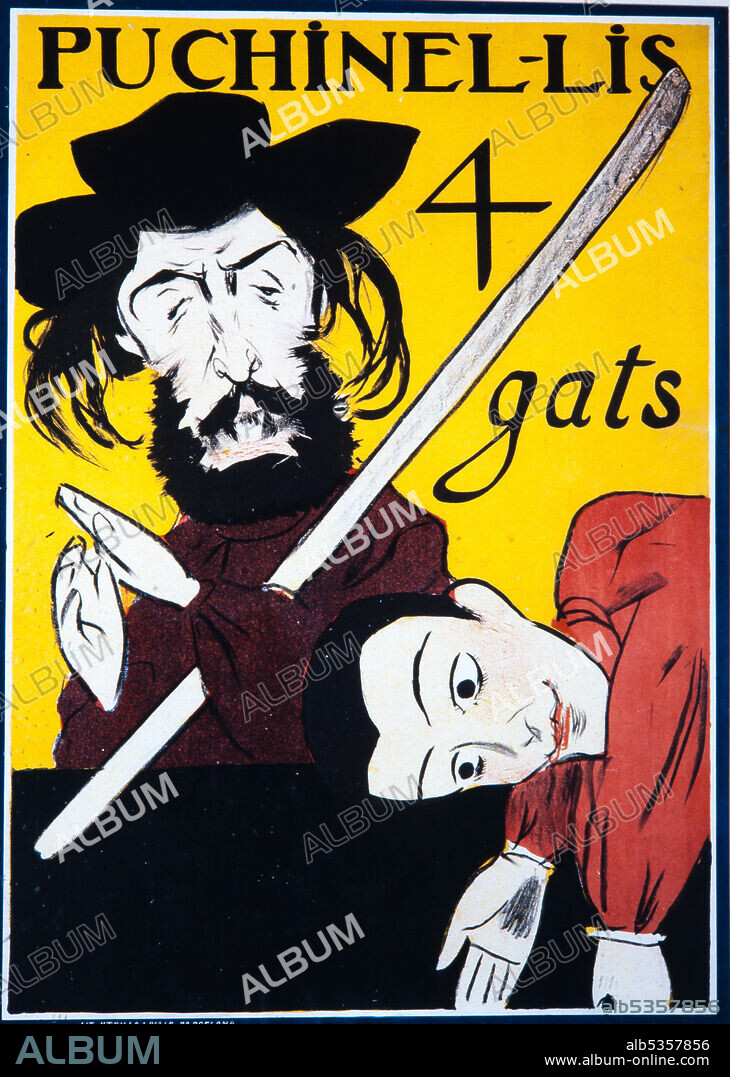 RAMÓN CASAS. Cartel modernista de Els 4 gats, Puchinel.lis.1899. Colección privada.