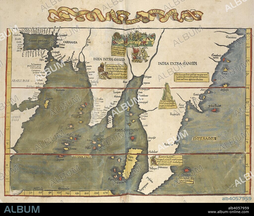 PTOLEMY. 16th century map showing part of India. Claudii Ptolemaei ... opus GeographieÌ¨ [translated by J. Angelius] ... [Strassburg] : Joannes Grieninger civis ArgentoratenÌƒ, 1522. Source: Maps.C.1.d.11.